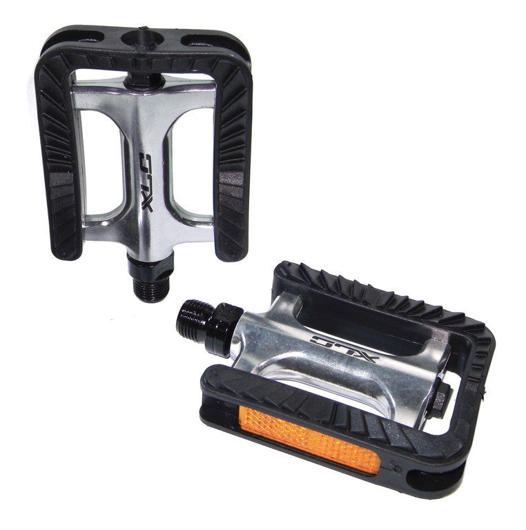 XLC pedali gommati PD -C06 City/Trekking in alluminio argento nero