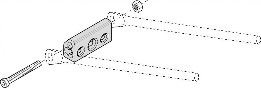 Hebie 0199 SA supporto in alluminio per fissaggio portapacchi ad aste