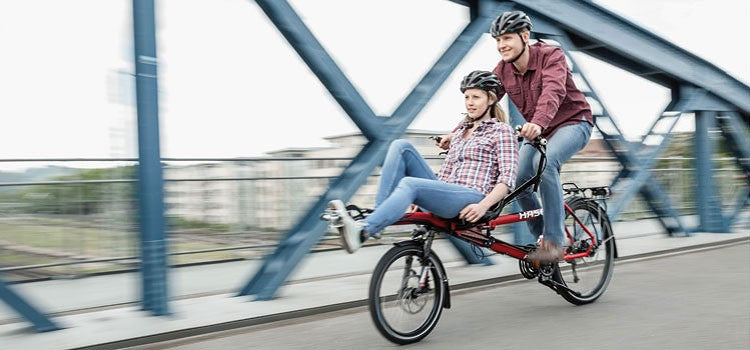 Hasebikes Pino Allround tandem a pedalata indipendente rosso