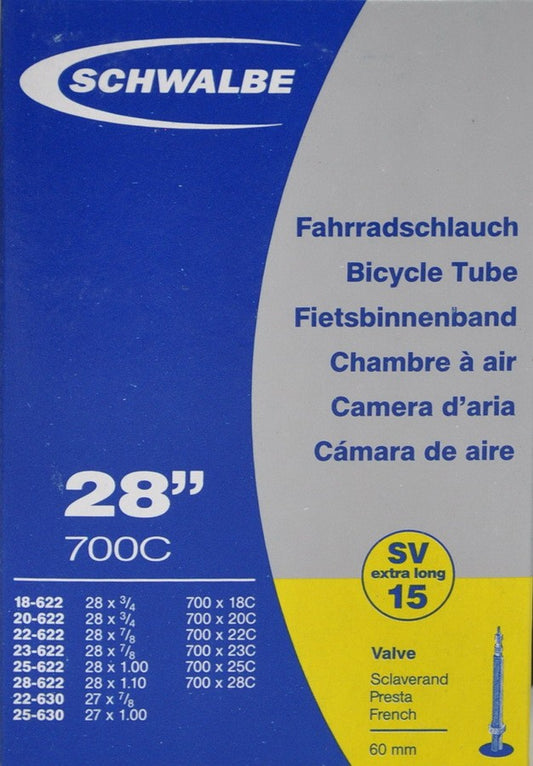 Schwalbe SV15 Extra long camera d'aria 28" valvola Presta da 60mm